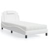 Cama Individual | Cama Para Adultos | Cama Con Colchón Cuero Sintético Blanco 80x200 Cm Cfw87681