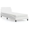 Cama Individual | Cama Para Adultos | Cama Con Colchón Cuero Sintético Blanco 90x190 Cm Cfw74266