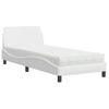 Cama Individual | Cama Para Adultos | Cama Con Colchón Cuero Sintético Blanco 90x190 Cm Cfw74266