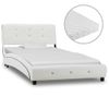 Cama Para Adultos | Cama Con Colchón Cuero Sintético Blanco 90x200 Cm Cfw203639