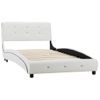 Cama Para Adultos | Cama Con Colchón Cuero Sintético Blanco 90x200 Cm Cfw203639