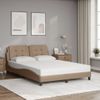 Cama Matrimonial | Cama Para Adultos | Cama Con Colchón Cuero Sintético Capuchino 140x190 Cm Cfw73978