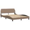 Cama Matrimonial | Cama Para Adultos | Cama Con Colchón Cuero Sintético Capuchino 140x190 Cm Cfw73978