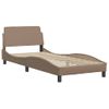 Cama Individual | Cama Para Adultos | Cama Con Colchón Cuero Sintético Capuchino 80x200 Cm Cfw90188