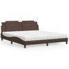 Cama Matrimonial | Cama Para Adultos | Cama Con Colchón Cuero Sintético Marrón 180x200 Cm Cfw29398