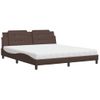 Cama Matrimonial | Cama Para Adultos | Cama Con Colchón Cuero Sintético Marrón 180x200 Cm Cfw29398