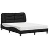 Cama Matrimonial | Cama Para Adultos | Cama Con Colchón Cuero Sintético Negro 120x200 Cm Cfw75762