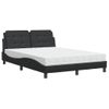 Cama Matrimonial | Cama Para Adultos | Cama Con Colchón Cuero Sintético Negro 140x190 Cm Cfw56605