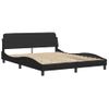 Cama Matrimonial | Cama Para Adultos | Cama Con Colchón Cuero Sintético Negro 160x200 Cm Cfw64021