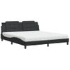 Cama Matrimonial | Cama Para Adultos | Cama Con Colchón Cuero Sintético Negro 180x200 Cm Cfw75841