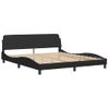 Cama Matrimonial | Cama Para Adultos | Cama Con Colchón Cuero Sintético Negro 180x200 Cm Cfw75841