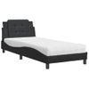 Cama Individual | Cama Para Adultos | Cama Con Colchón Cuero Sintético Negro 80x200 Cm Cfw89368