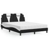 Cama Matrimonial | Cama Para Adultos | Cama Con Colchón Cuero Sintético Negro Y Blanco 120x200 Cm Cfw11652