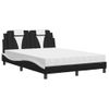 Cama Matrimonial | Cama Para Adultos | Cama Con Colchón Cuero Sintético Negro Y Blanco 120x200 Cm Cfw11652