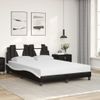 Cama Matrimonial | Cama Para Adultos | Cama Con Colchón Cuero Sintético Negro Y Blanco 120x200 Cm Cfw11652