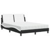 Cama Matrimonial | Cama Para Adultos | Cama Con Colchón Cuero Sintético Negro Y Blanco 140x190 Cm Cfw63086