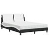 Cama Matrimonial | Cama Para Adultos | Cama Con Colchón Cuero Sintético Negro Y Blanco 140x200 Cm Cfw38861