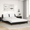 Cama Matrimonial | Cama Para Adultos | Cama Con Colchón Cuero Sintético Negro Y Blanco 160x200 Cm Cfw93313