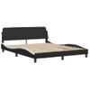 Cama Matrimonial | Cama Para Adultos | Cama Con Colchón Cuero Sintético Negro Y Blanco 160x200 Cm Cfw93313