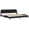 Cama Matrimonial | Cama Para Adultos | Cama Con Colchón Cuero Sintético Negro Y Blanco 200x200 Cm Cfw41355