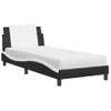 Cama Individual | Cama Para Adultos | Cama Con Colchón Cuero Sintético Negro Y Blanco 90x190 Cm Cfw67368