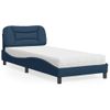 Cama Individual | Cama Para Adultos | Cama Con Colchón Tela Azul 90x190 Cm Cfw85957