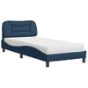 Cama Individual | Cama Para Adultos | Cama Con Colchón Tela Azul 90x190 Cm Cfw85957