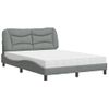 Cama Matrimonial | Cama Para Adultos | Cama Con Colchón Tela Gris Claro 120x200 Cm Cfw44317