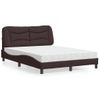 Cama Matrimonial | Cama Para Adultos | Cama Con Colchón Tela Marrón Oscuro 120x200 Cm Cfw59725