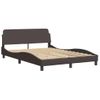 Cama Matrimonial | Cama Para Adultos | Cama Con Colchón Tela Marrón Oscuro 120x200 Cm Cfw59725