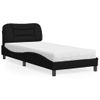 Cama Individual | Cama Para Adultos | Cama Con Colchón Tela Negro 90x190 Cm Cfw96974