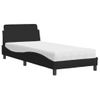 Cama Individual | Cama Para Adultos | Cama Con Colchón Tela Negro 90x200 Cm Cfw65210