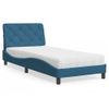 Cama Individual | Cama Para Adultos | Cama Con Colchón Terciopelo Azul 80x200 Cm Cfw28834