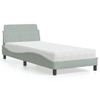 Cama Individual | Cama Para Adultos | Cama Con Colchón Terciopelo Gris Claro 80x200 Cm Cfw76656