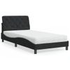 Cama Individual | Cama Para Adultos | Cama Con Colchón Terciopelo Negro 100x200 Cm Cfw99297