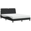 Cama Matrimonial | Cama Para Adultos | Cama Con Colchón Terciopelo Negro 120x200 Cm Cfw93838