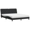 Cama Matrimonial | Cama Para Adultos | Cama Con Colchón Terciopelo Negro 160x200 Cm Cfw99078