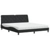 Cama Matrimonial | Cama Para Adultos | Cama Con Colchón Terciopelo Negro 180x200 Cm Cfw22268