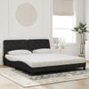 Cama Matrimonial | Cama Para Adultos | Cama Con Colchón Terciopelo Negro 180x200 Cm Cfw22268