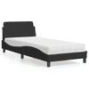 Cama Individual | Cama Para Adultos | Cama Con Colchón Terciopelo Negro 80x200 Cm Cfw39911