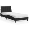 Cama Individual | Cama Para Adultos | Cama Con Colchón Terciopelo Negro 90x190 Cm Cfw26308