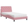 Cama Individual | Cama Para Adultos | Cama Con Colchón Terciopelo Rosa 100x200 Cm Cfw69005