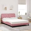 Cama Matrimonial | Cama Para Adultos | Cama Con Colchón Terciopelo Rosa 120x200 Cm Cfw25086