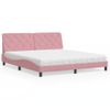 Cama Matrimonial | Cama Para Adultos | Cama Con Colchón Terciopelo Rosa 180x200 Cm Cfw49145