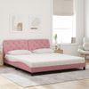 Cama Matrimonial | Cama Para Adultos | Cama Con Colchón Terciopelo Rosa 180x200 Cm Cfw49145