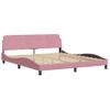 Cama Matrimonial | Cama Para Adultos | Cama Con Colchón Terciopelo Rosa 180x200 Cm Cfw49145