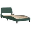 Cama Individual | Cama Para Adultos | Cama Con Colchón Terciopelo Verde Oscuro 90x190 Cm Cfw85513