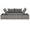 Cama Para Adultos | Cama De Jardín 195x60 Cm Ratán Sintético Gris Cfw337322