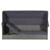 Cama Para Adultos | Cama De Jardín Con Toldo 205x62 Cm Ratán Sintético Gris Cfw342071