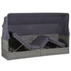 Cama Para Adultos | Cama De Jardín Con Toldo 205x62 Cm Ratán Sintético Gris Cfw342071